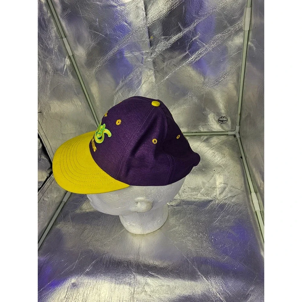 Vintage Smokin Joes Racing Camel Snapback Hat Purple Yellow Made in USA Hat